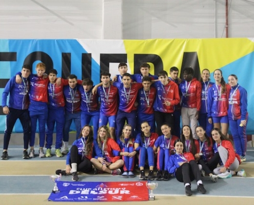 Club Atletismo Delsur Coop.  La Palma en el campeonato de Andalucía Sub 20 por Clubes Short Track