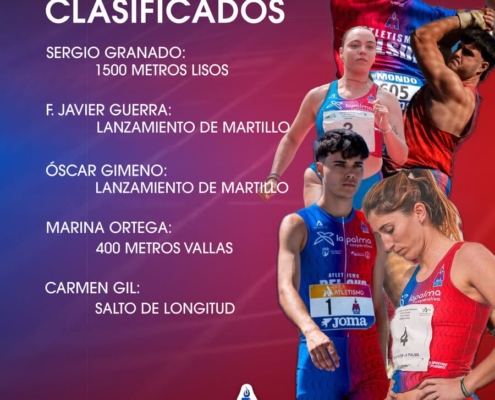 Cinco atletas del Atletismo Delsur - Cooperativa La Palma competirán en el Campeonato de España Absoluto